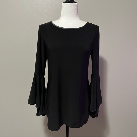 Joseph Ribkoff Top Style 184486 Poet Sleeves Black - Picture 5 of 11
